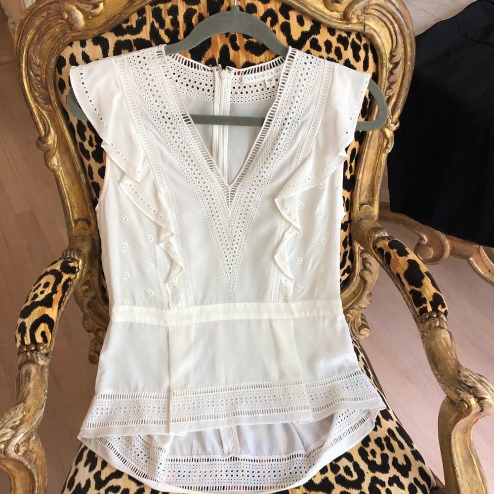 Veronica Beard eyelet blouse